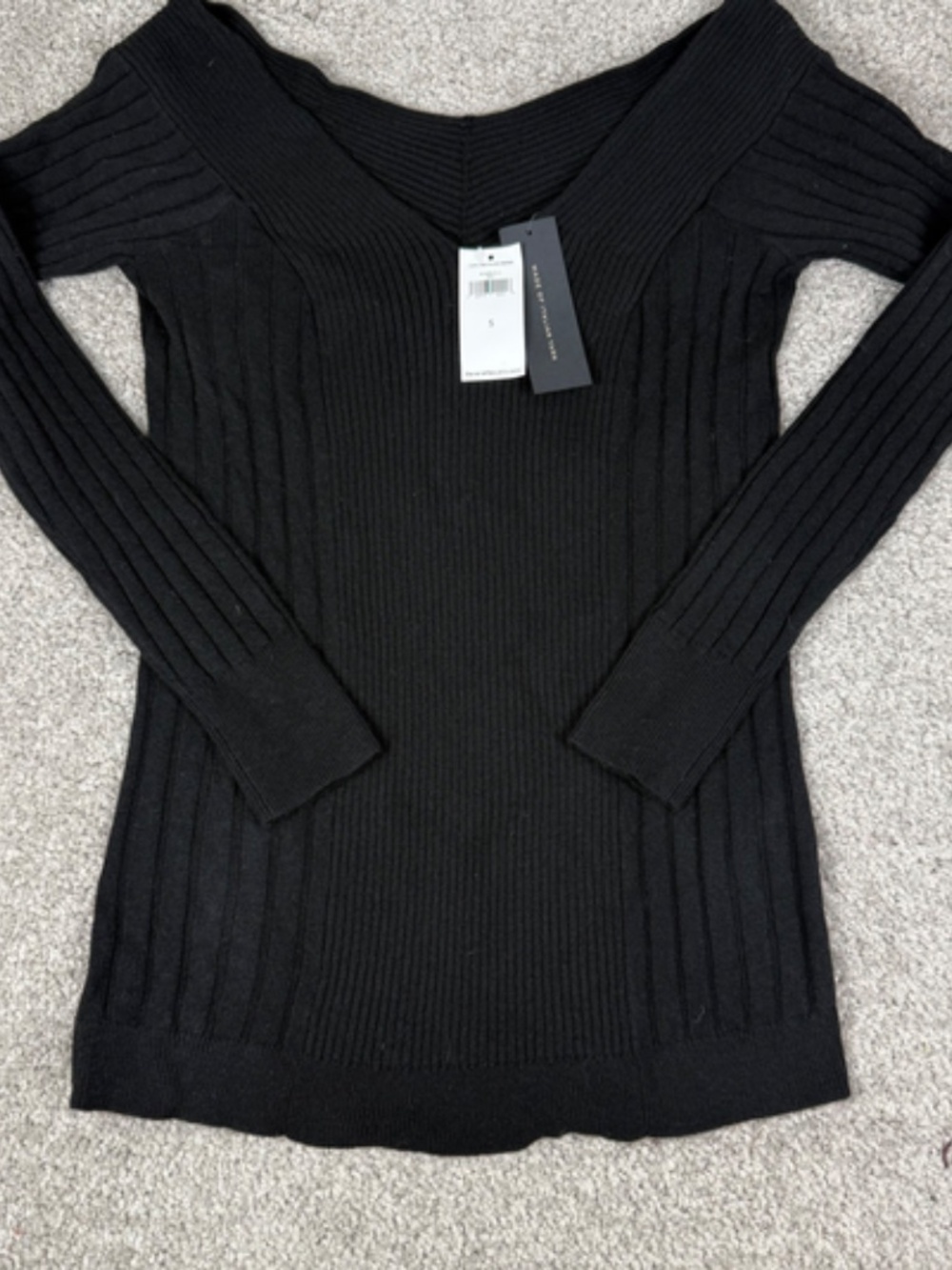 Banana Republic NWT Italian Wool Cashmere Off the Shoulder Ribbed Sweater Small